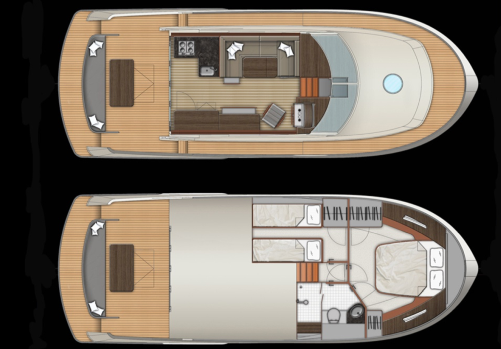 Boarncruiser Elegance 1280 - Jana - Grundriss - Hausboot Berlin Brandenburg